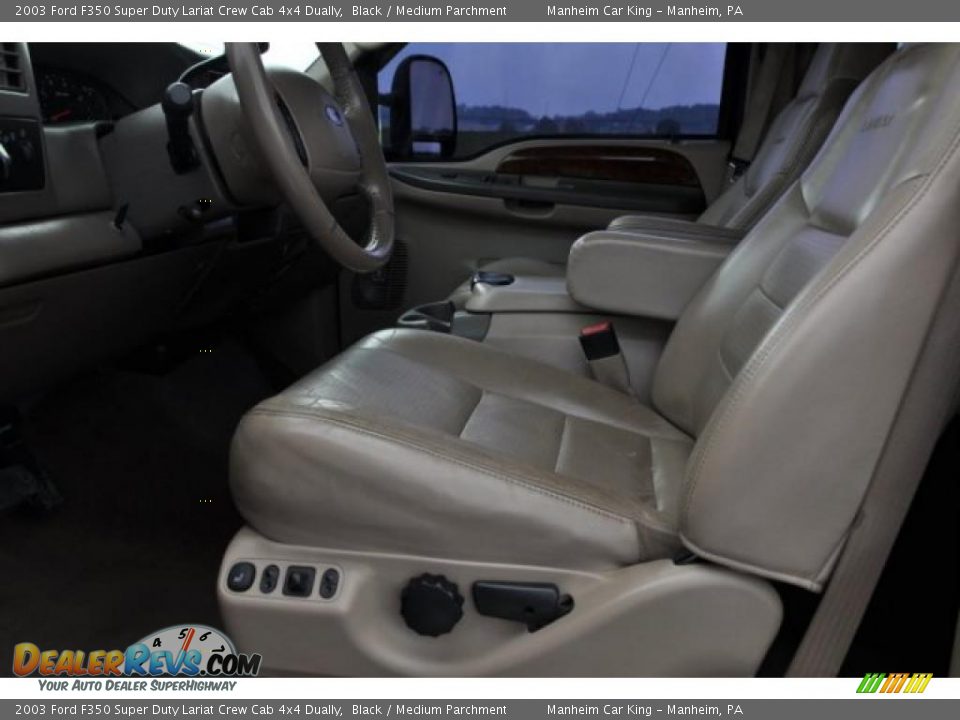 2003 Ford F350 Super Duty Lariat Crew Cab 4x4 Dually Black / Medium Parchment Photo #10