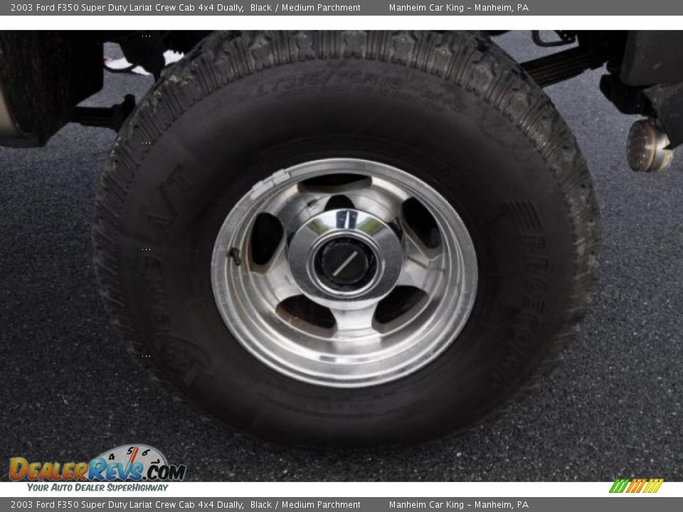 2003 Ford F350 Super Duty Lariat Crew Cab 4x4 Dually Black / Medium Parchment Photo #15