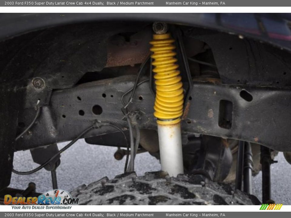 2003 Ford F350 Super Duty Lariat Crew Cab 4x4 Dually Black / Medium Parchment Photo #16