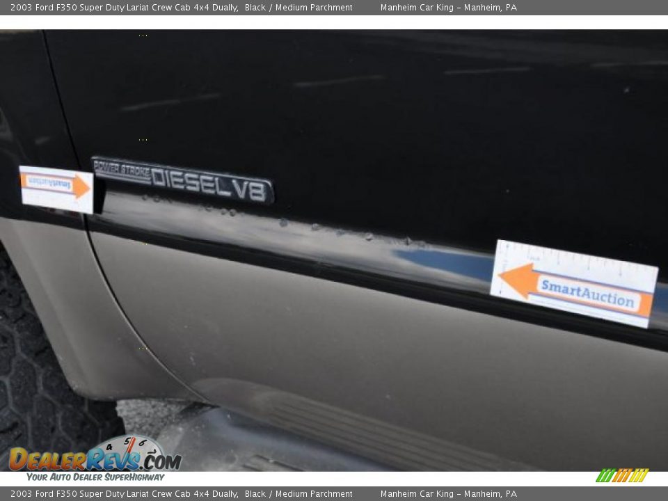 2003 Ford F350 Super Duty Lariat Crew Cab 4x4 Dually Black / Medium Parchment Photo #18