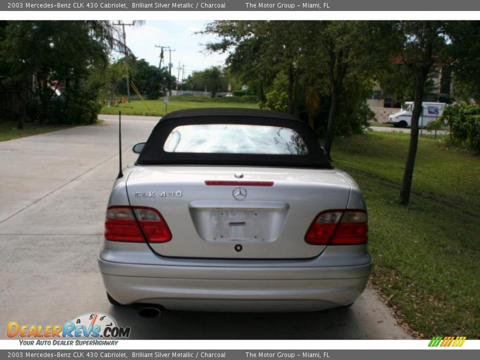 2003 Mercedes-Benz CLK 430 Cabriolet Brilliant Silver Metallic / Charcoal Photo #10