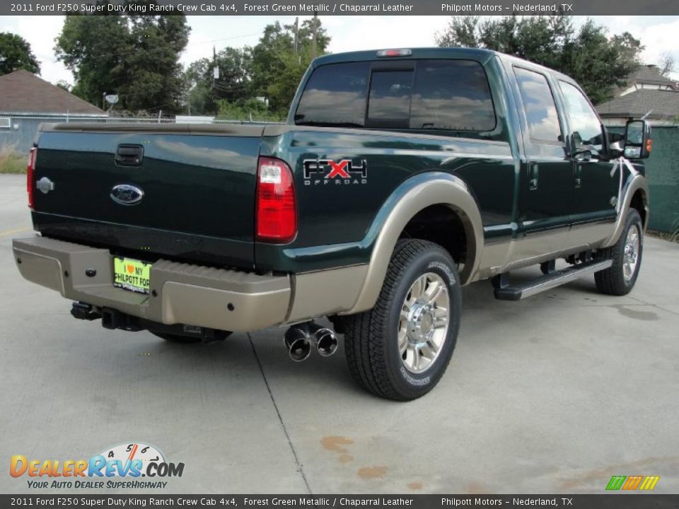 2011 Ford F250 Super Duty King Ranch Crew Cab 4x4 Forest Green Metallic / Chaparral Leather Photo #3