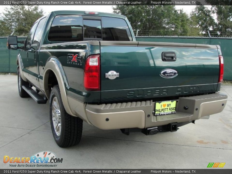 2011 Ford F250 Super Duty King Ranch Crew Cab 4x4 Forest Green Metallic / Chaparral Leather Photo #5