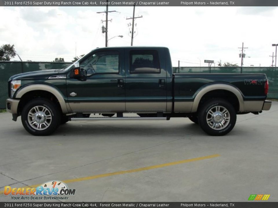 2011 Ford F250 Super Duty King Ranch Crew Cab 4x4 Forest Green Metallic / Chaparral Leather Photo #6