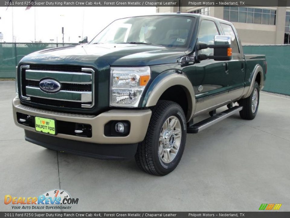 2011 Ford F250 Super Duty King Ranch Crew Cab 4x4 Forest Green Metallic / Chaparral Leather Photo #7