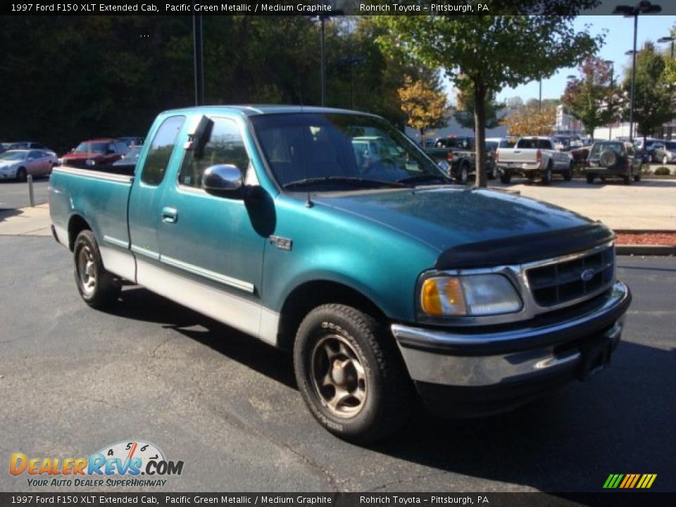 1997 Ford F150 XLT Extended Cab Pacific Green Metallic / Medium Graphite Photo #6