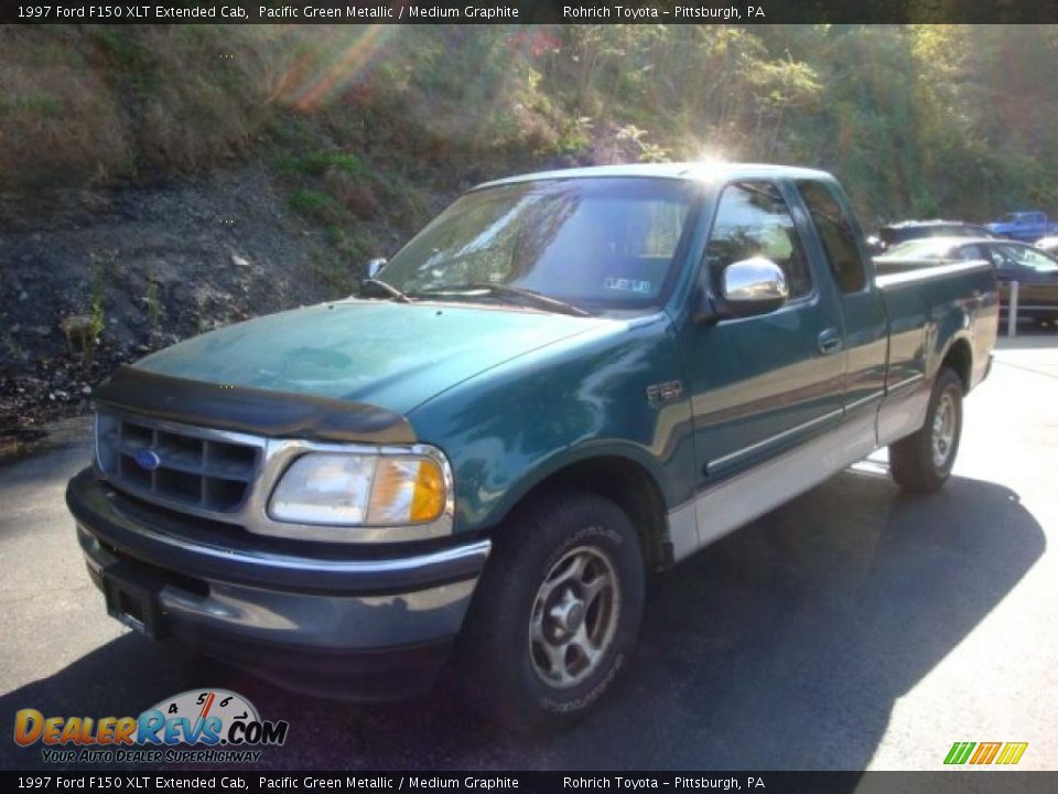 1997 Ford F150 XLT Extended Cab Pacific Green Metallic / Medium Graphite Photo #11