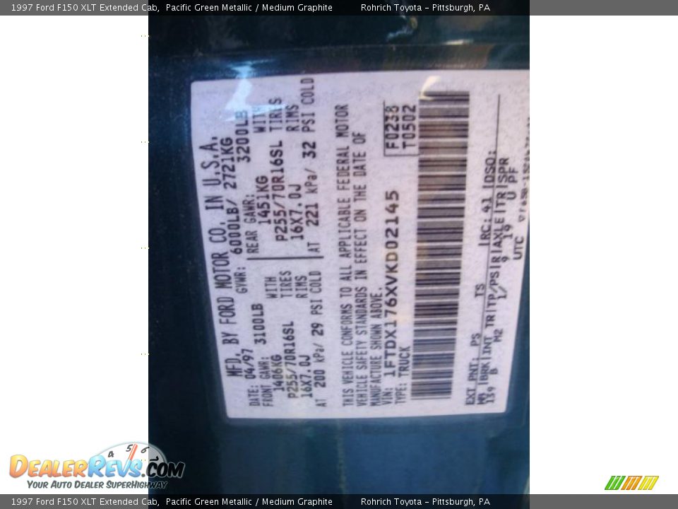 1997 Ford F150 XLT Extended Cab Pacific Green Metallic / Medium Graphite Photo #19