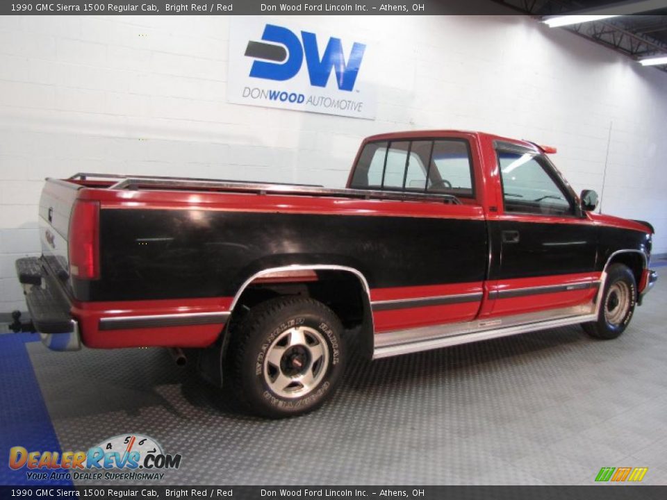 1990 GMC Sierra 1500 Regular Cab Bright Red / Red Photo #4