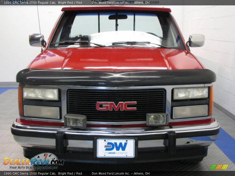 1990 GMC Sierra 1500 Regular Cab Bright Red / Red Photo #5