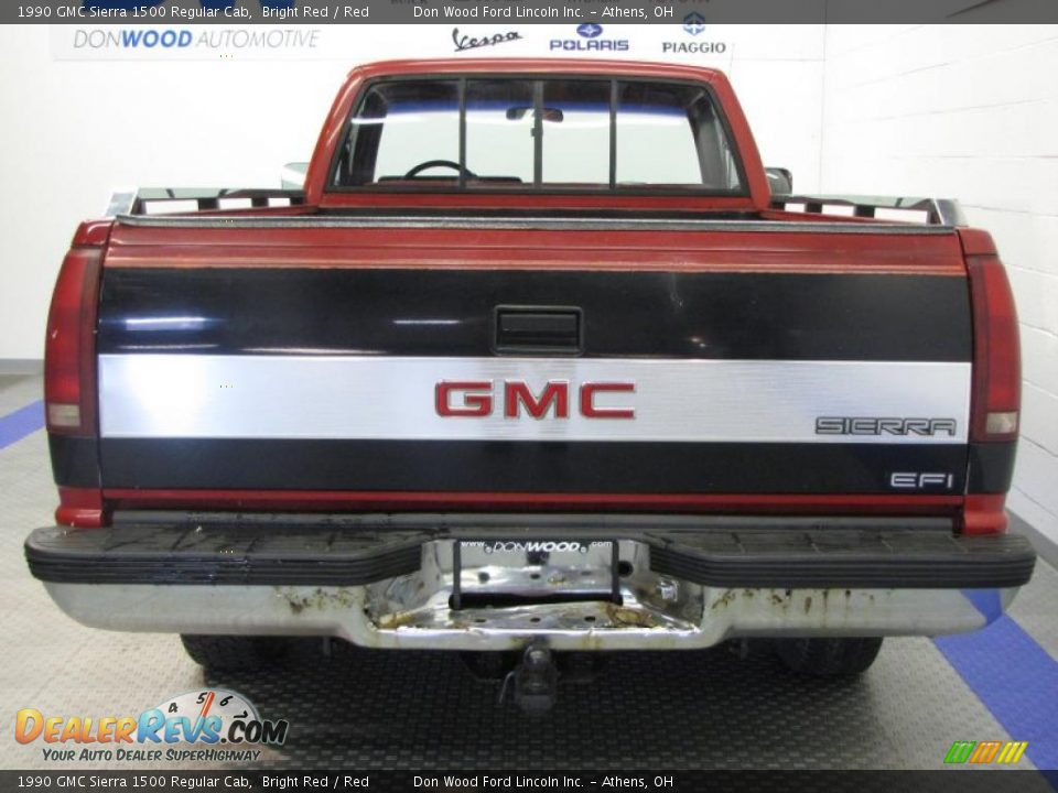 1990 GMC Sierra 1500 Regular Cab Bright Red / Red Photo #6