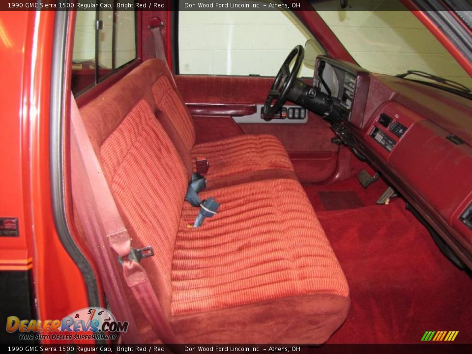 Red Interior - 1990 GMC Sierra 1500 Regular Cab Photo #11