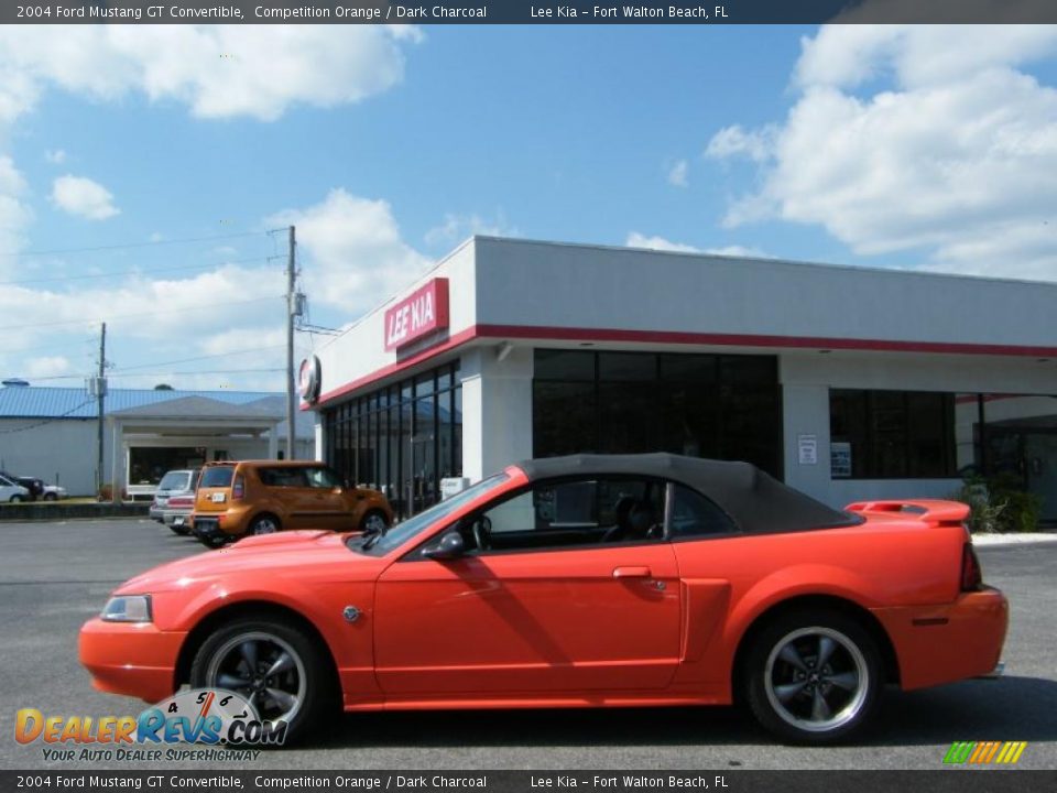 2004 Ford Mustang GT Convertible Competition Orange / Dark Charcoal Photo #2