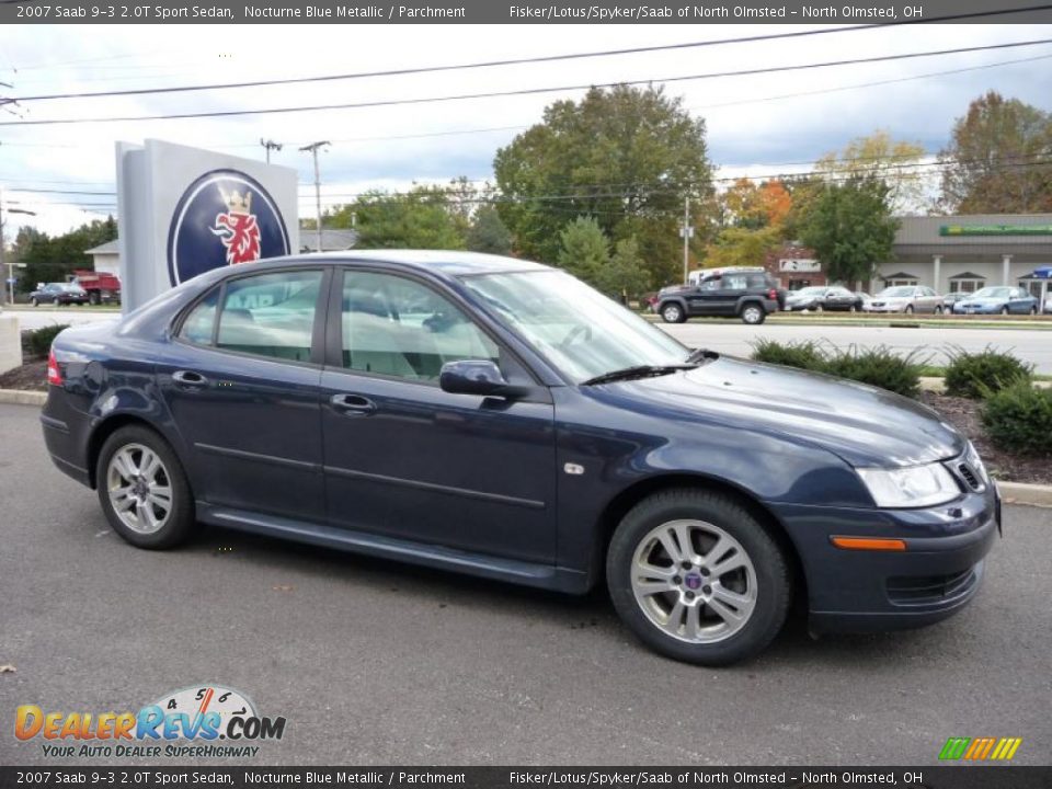 2007 Saab 9-3 2.0T Sport Sedan Nocturne Blue Metallic / Parchment Photo #3