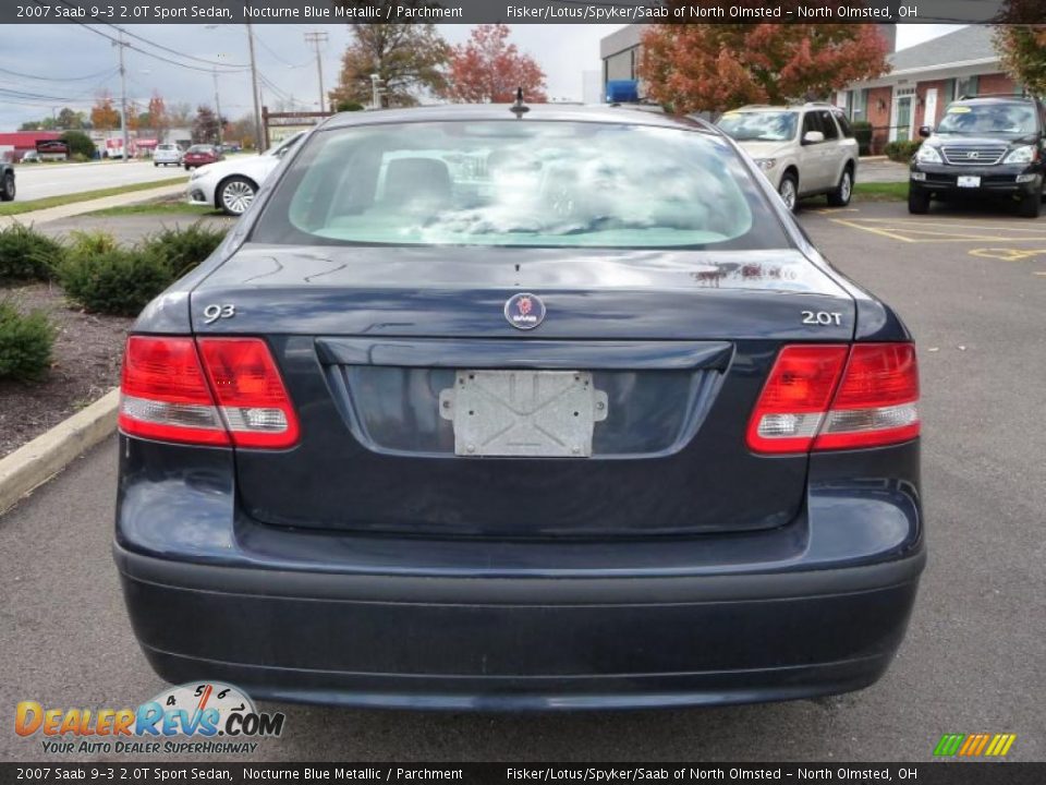 2007 Saab 9-3 2.0T Sport Sedan Nocturne Blue Metallic / Parchment Photo #6