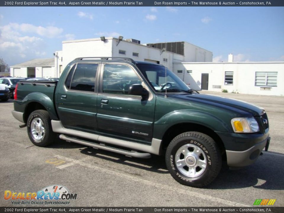 2002 Ford Explorer Sport Trac 4x4 Aspen Green Metallic / Medium Prairie Tan Photo #6