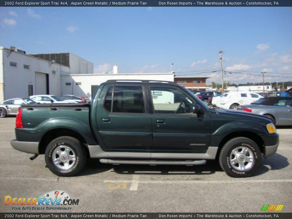 2002 Ford Explorer Sport Trac 4x4 Aspen Green Metallic / Medium Prairie Tan Photo #7