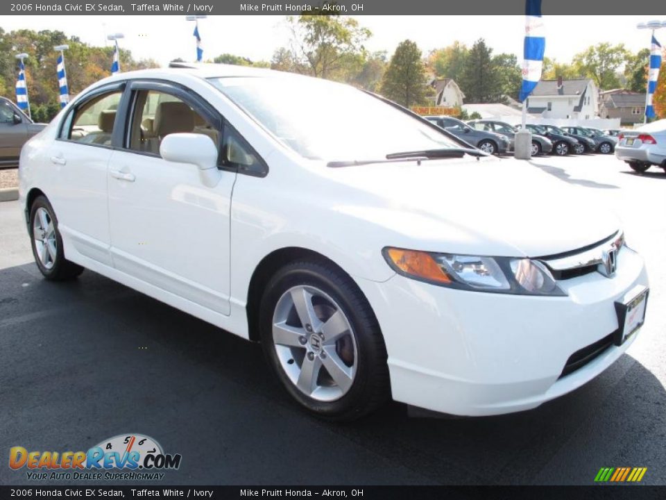 2006 Honda Civic EX Sedan Taffeta White / Ivory Photo #5