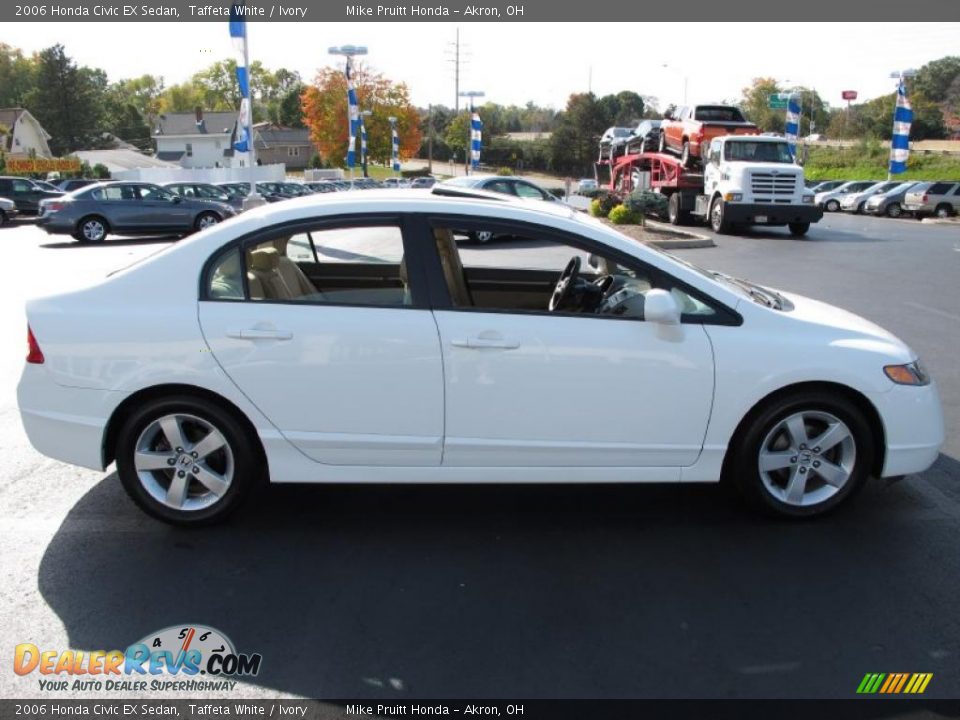 2006 Honda Civic EX Sedan Taffeta White / Ivory Photo #6