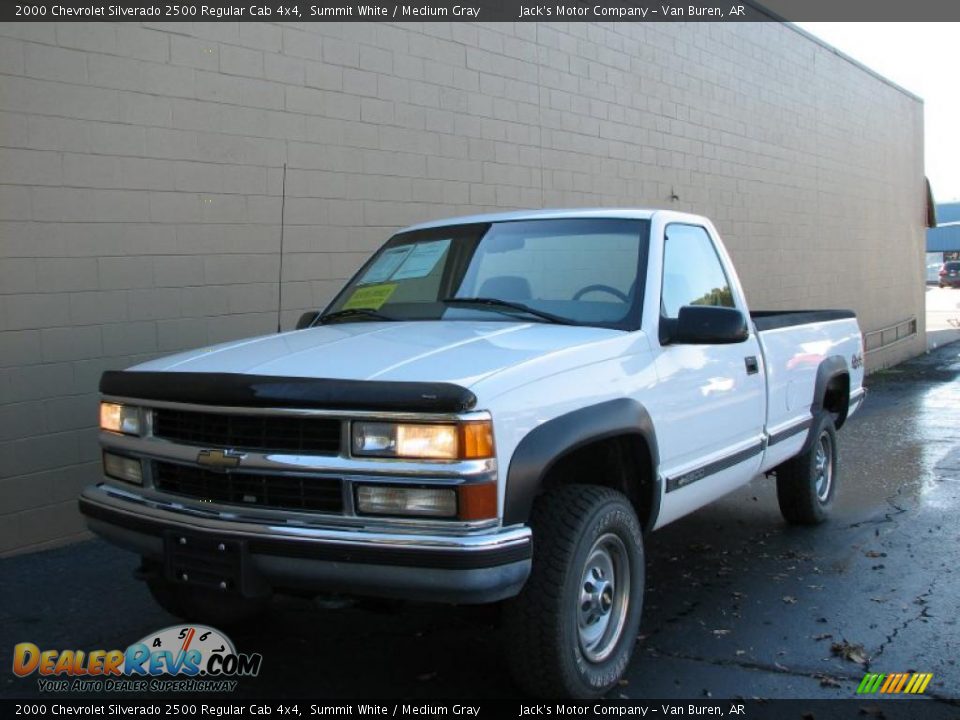 2000 Chevrolet Silverado 2500 Regular Cab 4x4 Summit White / Medium Gray Photo #2