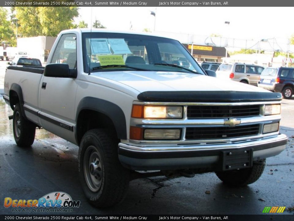 2000 Chevrolet Silverado 2500 Regular Cab 4x4 Summit White / Medium Gray Photo #4