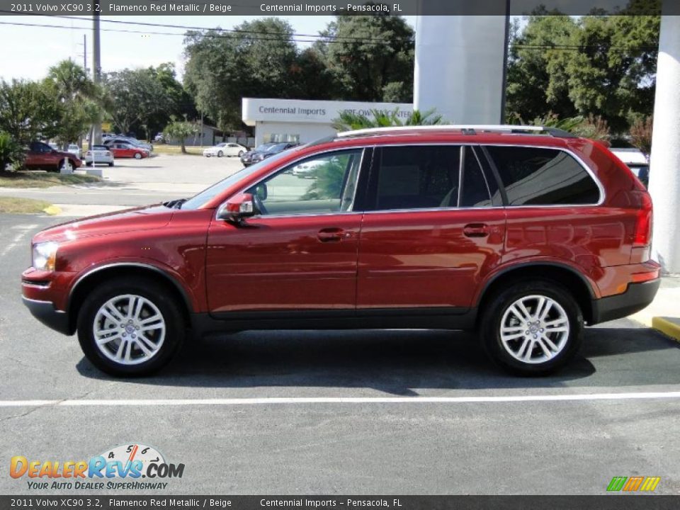 2011 Volvo XC90 3.2 Flamenco Red Metallic / Beige Photo #3