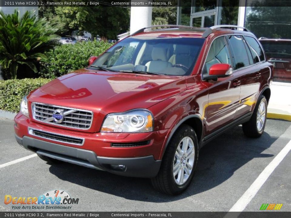 2011 Volvo XC90 3.2 Flamenco Red Metallic / Beige Photo #24