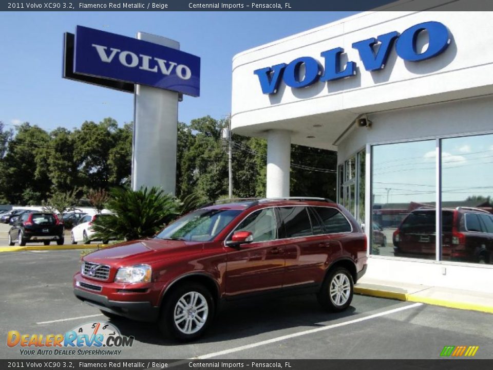 2011 Volvo XC90 3.2 Flamenco Red Metallic / Beige Photo #26