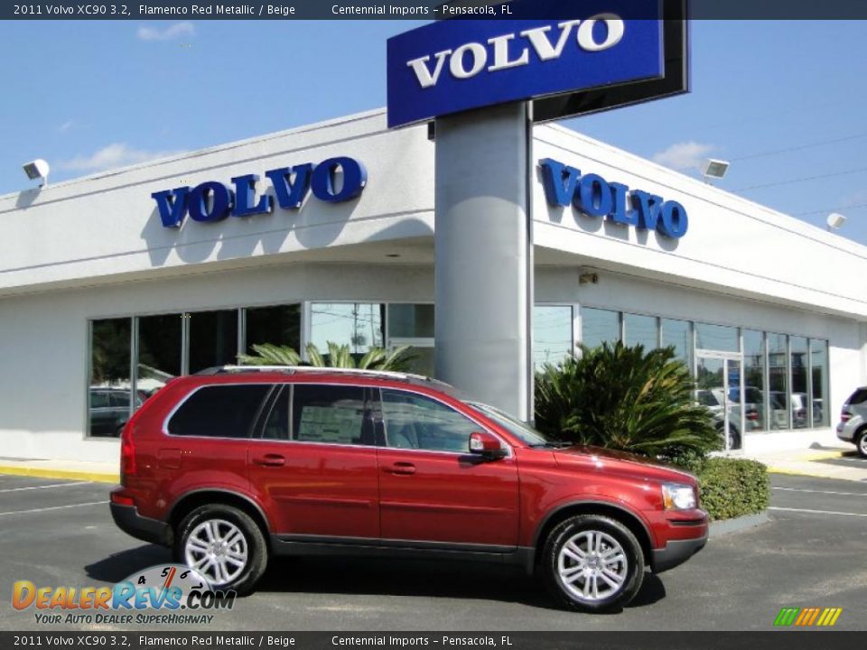2011 Volvo XC90 3.2 Flamenco Red Metallic / Beige Photo #27