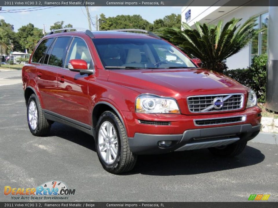 2011 Volvo XC90 3.2 Flamenco Red Metallic / Beige Photo #29