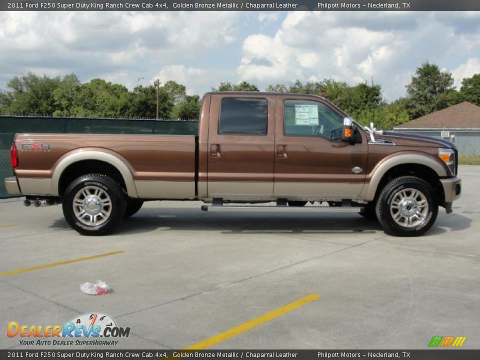 2011 Ford F250 Super Duty King Ranch Crew Cab 4x4 Golden Bronze Metallic / Chaparral Leather Photo #2