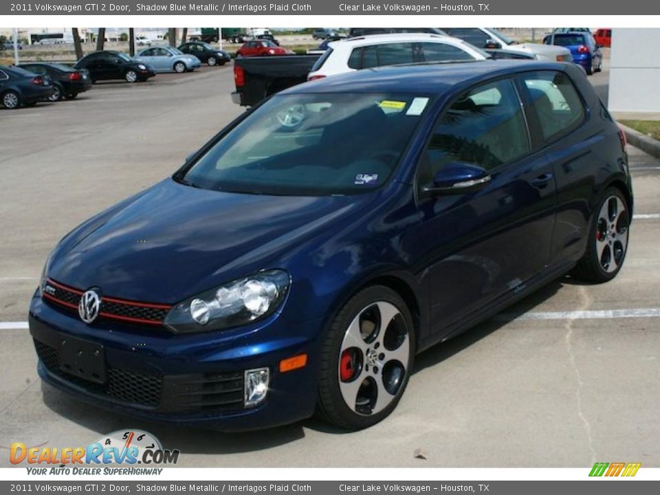 2011 Volkswagen GTI 2 Door Shadow Blue Metallic / Interlagos Plaid Cloth Photo #3