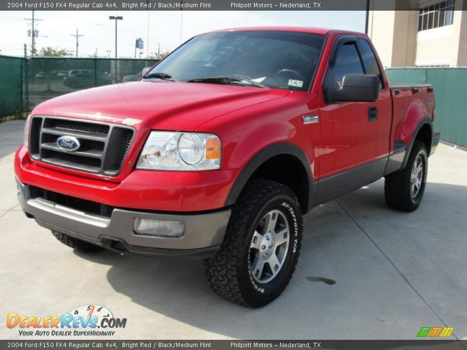 2004 Ford F150 FX4 Regular Cab 4x4 Bright Red / Black/Medium Flint Photo #7