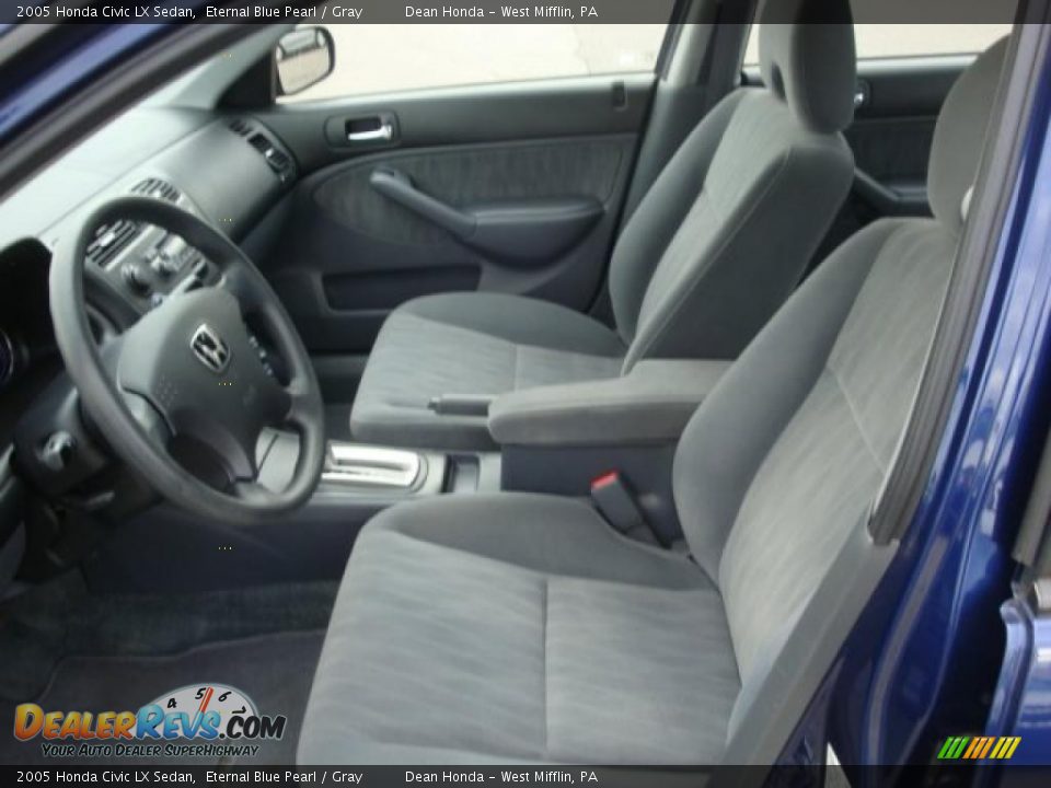 Gray Interior 2005 Honda Civic Lx Sedan Photo 8