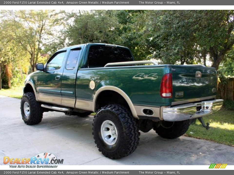 2000 Ford F150 Lariat Extended Cab 4x4 Amazon Green Metallic / Medium Parchment Photo #5
