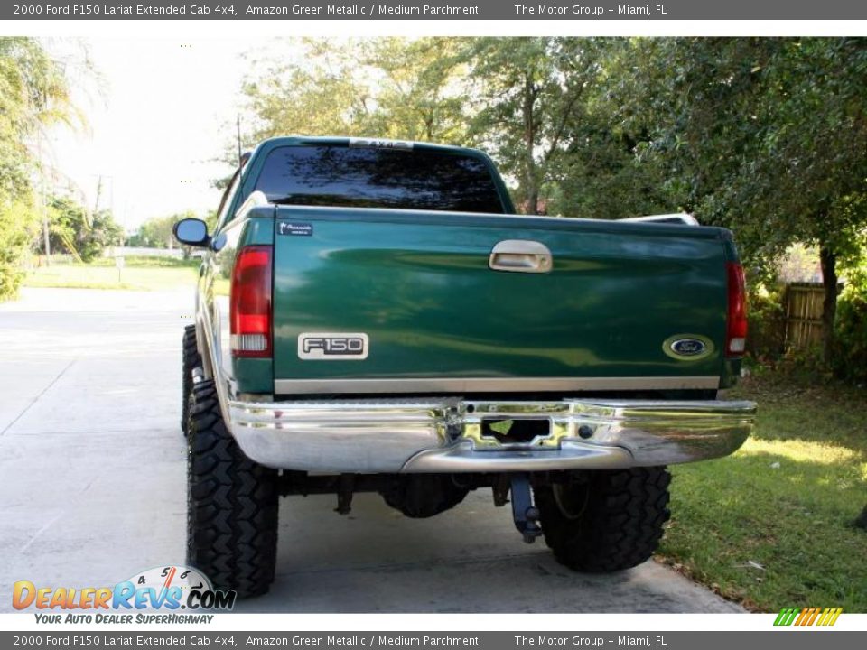 2000 Ford F150 Lariat Extended Cab 4x4 Amazon Green Metallic / Medium Parchment Photo #7