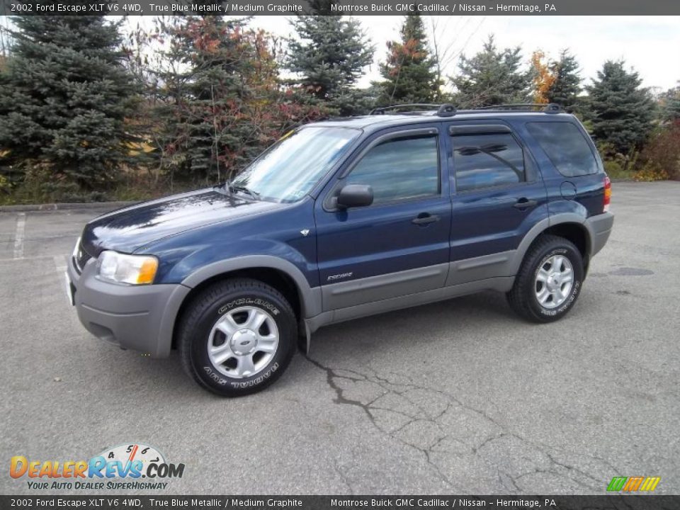 2002 Ford Escape XLT V6 4WD True Blue Metallic / Medium Graphite Photo #2