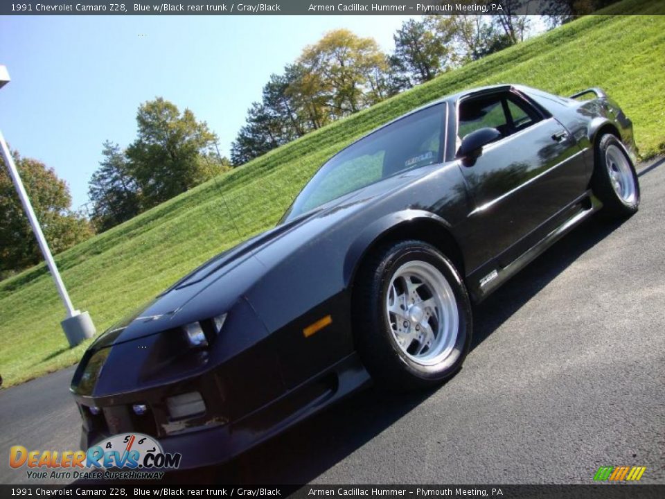 1991 Chevrolet Camaro Z28 Blue w/Black rear trunk / Gray/Black Photo #1