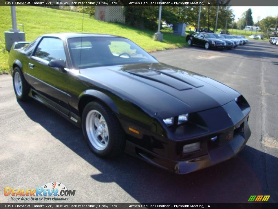 1991 Chevrolet Camaro Z28 Blue w/Black rear trunk / Gray/Black Photo #4