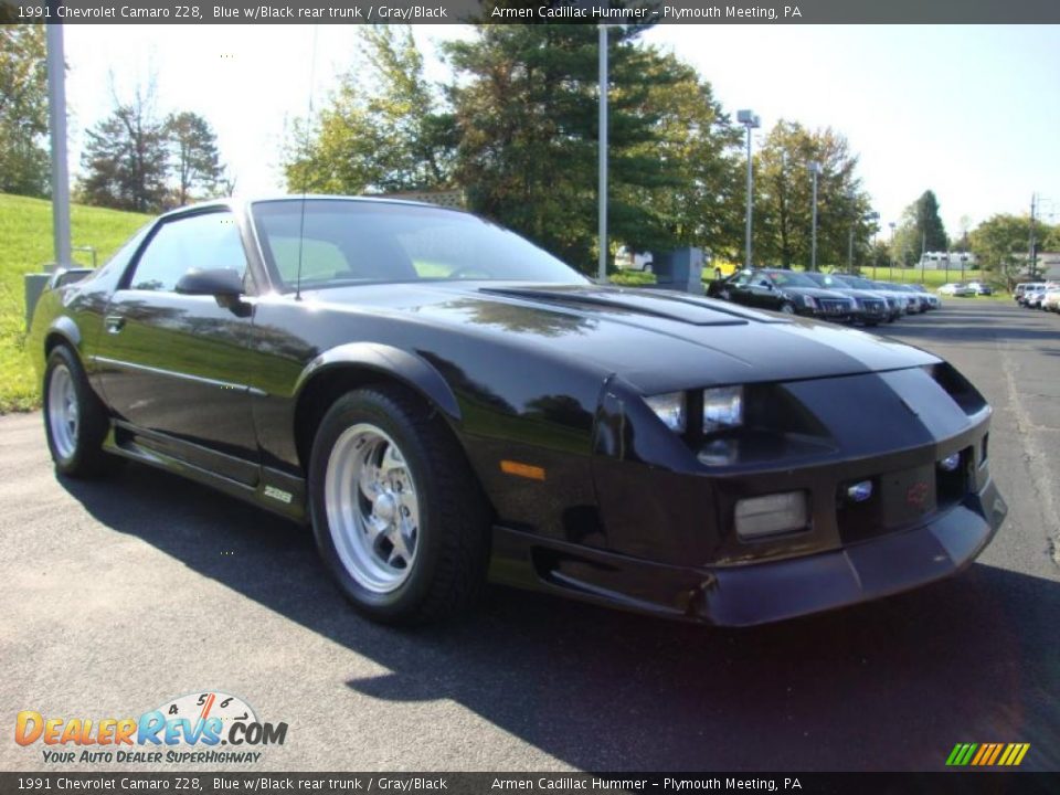 1991 Chevrolet Camaro Z28 Blue w/Black rear trunk / Gray/Black Photo #5