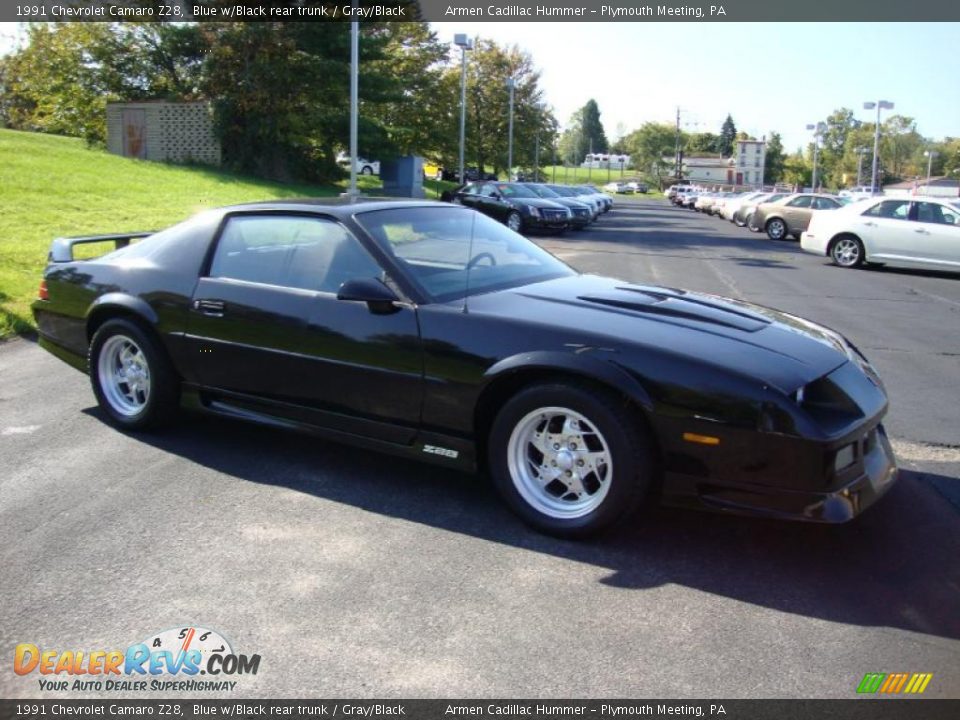 1991 Chevrolet Camaro Z28 Blue w/Black rear trunk / Gray/Black Photo #6