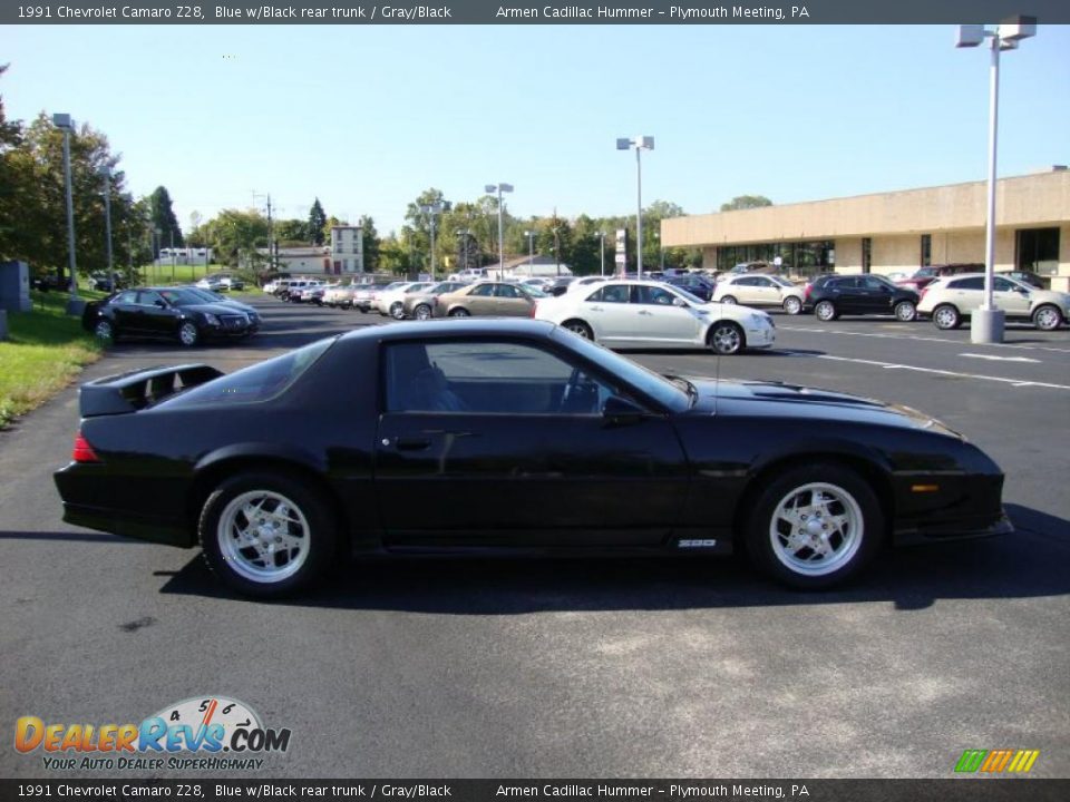 1991 Chevrolet Camaro Z28 Blue w/Black rear trunk / Gray/Black Photo #7