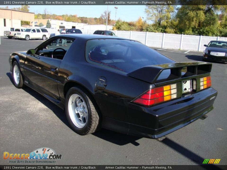1991 Chevrolet Camaro Z28 Blue w/Black rear trunk / Gray/Black Photo #10