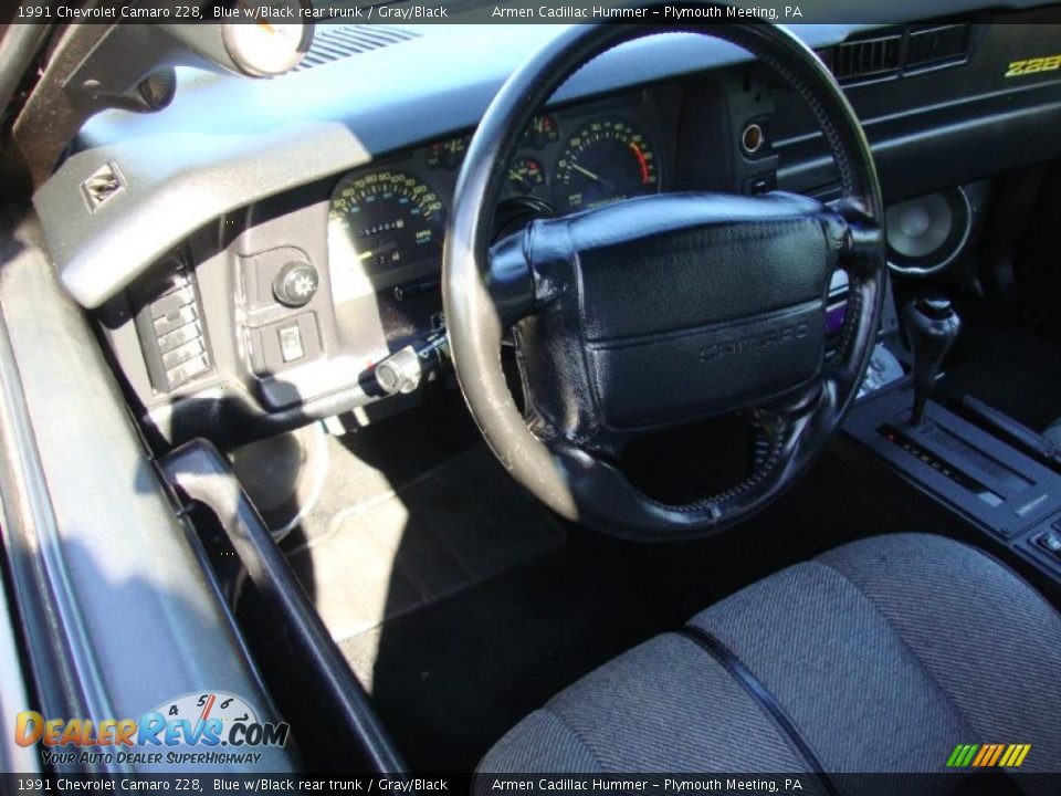 1991 Chevrolet Camaro Z28 Blue w/Black rear trunk / Gray/Black Photo #12