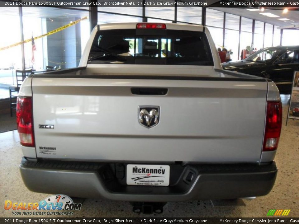 2011 Dodge Ram 1500 SLT Outdoorsman Crew Cab Bright Silver Metallic / Dark Slate Gray/Medium Graystone Photo #3