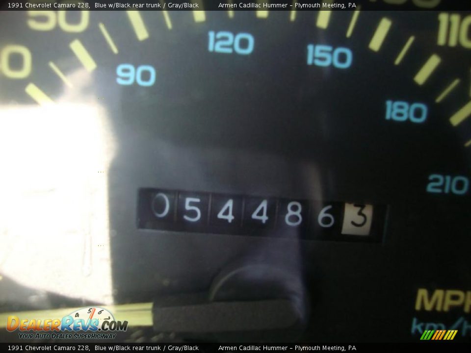 1991 Chevrolet Camaro Z28 Blue w/Black rear trunk / Gray/Black Photo #36