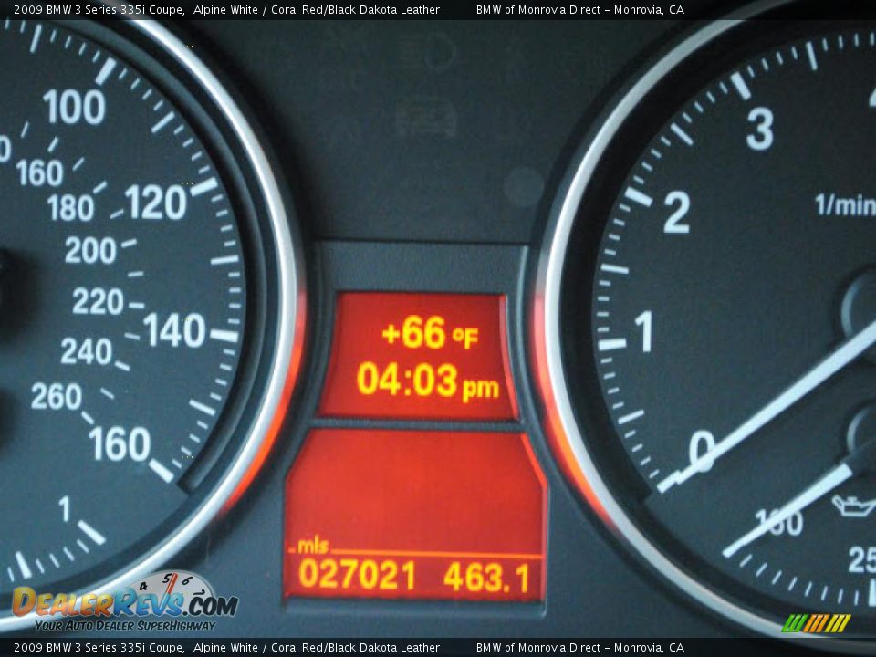 2009 BMW 3 Series 335i Coupe Alpine White / Coral Red/Black Dakota Leather Photo #17