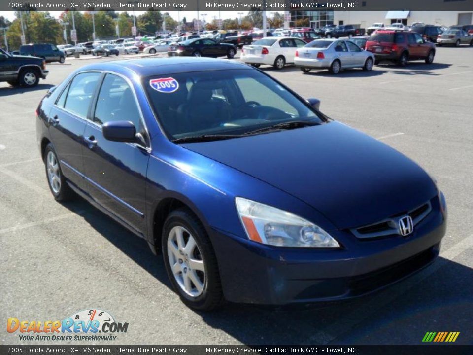2005 Honda Accord EX-L V6 Sedan Eternal Blue Pearl / Gray Photo #5