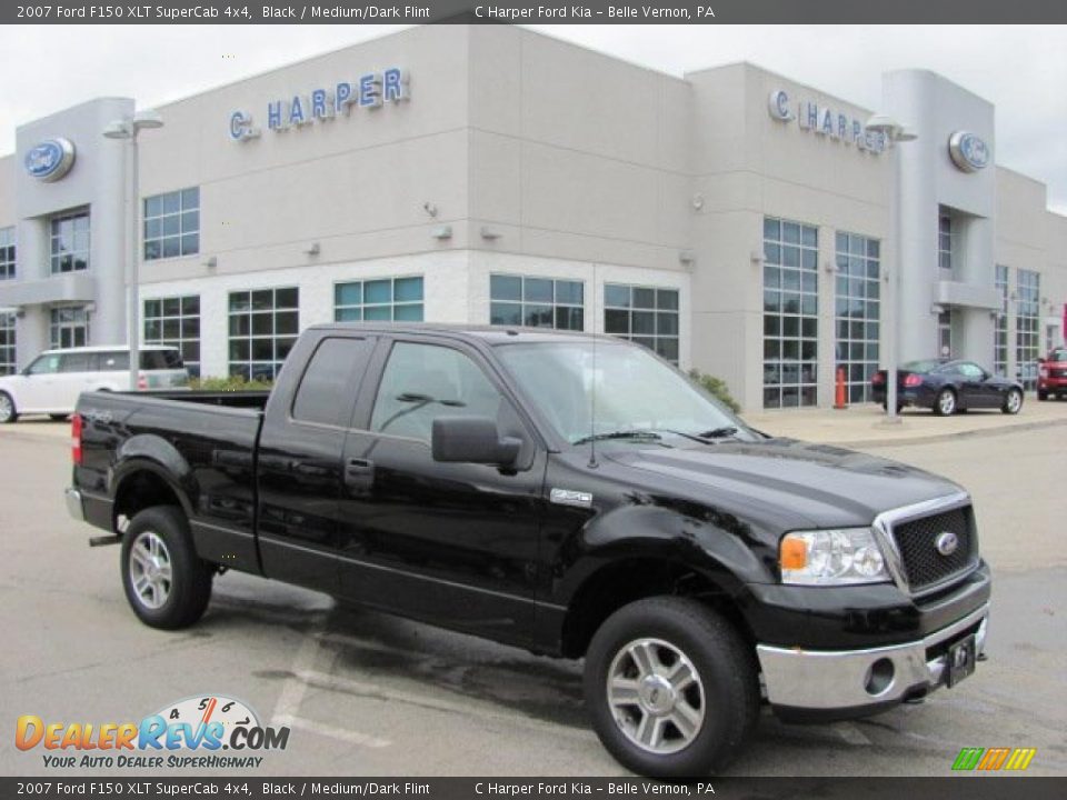 2007 Ford F150 XLT SuperCab 4x4 Black / Medium/Dark Flint Photo #1