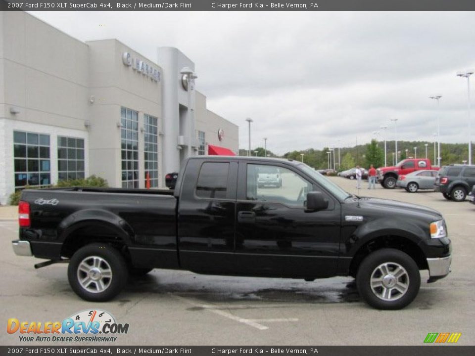 2007 Ford F150 XLT SuperCab 4x4 Black / Medium/Dark Flint Photo #2